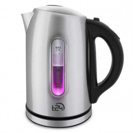 T24 T24 Wasserkocher T24 Wasserkocher 2200W Teekocher Edelstahl 1,7L Kabellos LED, 1,7 l, 2200 W, 360° Schwenksocke  Ergonomischer Griff  LED-Beleuchtung  Temperaturauswahl  Uberhitzungsschutz  Warmhaltefunktion  Чайник T24 Чайник T24 Чайник 2200 Вт, нерж