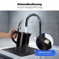 ProfiCook ProfiCook Wasserkocher PC-WKS 1243, 1,7 L Temperatureinstellung 50°-100°C, Soll  Ist Temperaturanzeige  Чайник ProfiCook PC-WKS 1243, 1,7 л, регулировка температуры 50–100°C, отображение заданной фактической температуры.