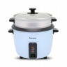 TurboTronic by Z-Line TurboTronic by Z-Line Reiskocher 1 Liter mit Dampfgareinsatz aus Edelstahl PLASTIKFREI, 400 W, mini Design Dampfgarer kleiner Reistopf Milchreis Cooker blau Рисоварка TurboTronic от Z-Line 1 литр с пароваркой из нержавеющей стали БЕЗ