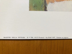 Картина винтажная Pablo Picasso &quot;Ребенок с голубем (1901)&quot;, 45 x 55 см, Германия, 1997г.