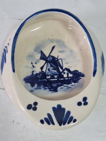 Пепельница винтажная Delft "Кепка", ручная роспись, фарфор, 11 х 5 см, Нидерланды, 1960-70гг.