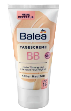 Balea Getönte Tagescreme BB Heller Hautton, Балеа ВВ крем дневной с витамином Е и маслом косточек персика, светлый тон, SPF15, 50мл