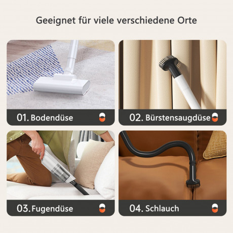 Mutoy Mutoy Akku-Handstaubsauger Handstaubsauger, 7500Pa Handstaubsauger Akku, Autostaubsauger 6000mAh Беспроводной ручной пылесос Mutoy, ручной пылесос, аккумулятор для ручного пылесоса 7500 Па, автомобильный пылесос 6000 мАч