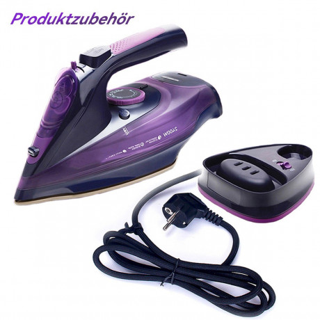 Hikeren Hikeren Dampfbugeleisen 2400 W Kabelloses Dampfbugeleisen, Kapazitat 360ML Паровой утюг Hikeren, беспроводной паровой утюг мощностью 2400 Вт, емкость 360 мл.