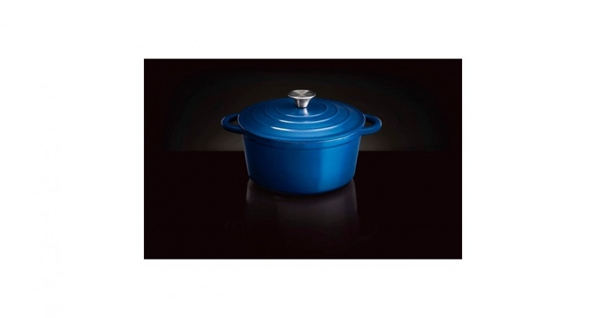 Napoleon Napoleon Brater aus Gusseisen, emailliert,  O 23cm, 4 Liter blau/weiss, mit Deckel  blau/weiss Жаровня Наполеон чугунная, эмалированная, O 23см, 4 литра, синяя/белая, с крышкой