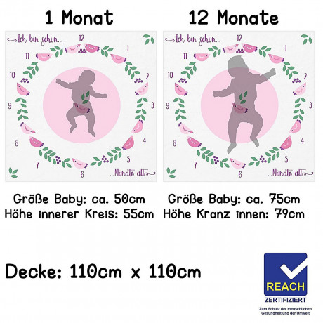 Fantifant Meilenstein-Fotodecke fur Babys Детское фотоодеяло Milestone