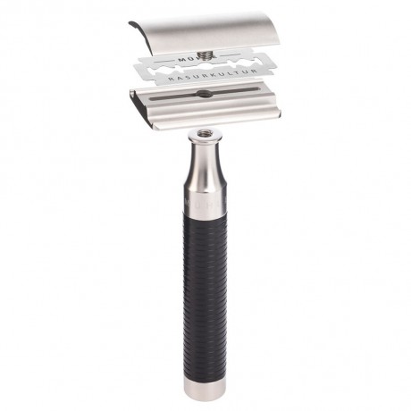 Muhle Rocca 3 tlg Rasierset Silberspitz, Griff Schwarz Бритвенный набор Rocca из 3 предметов с серебряными наконечниками, черная ручка