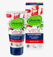 alverde NATURKOSMETIK  Nachtcreme Vital Bio-Lupinen-Peptide, Ночной крем для лица с Пептидами из Люпина, 50 мл