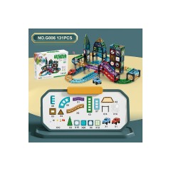 Syntek Magnetische Teile zum Zusammensetzen von Spielzeug Kinder bunte Fenster magnetische Licht Auto Spur 59pcs\/96pcs\/131ocs\/209pcs Gebaude Block magnetische Stucke Zusammenbau Spielzeug Магнитная сборка игрушечных деталей Детское красочное окно Магни
