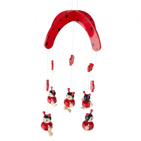 bieco 3D Mobile Marienkafer aus robustem Holz Wickeltisch Kinderbett Wiege 20x20x30 cm Mobiles 3D Мобиль Божья коровка из прочного дерева пеленальный столик люлька 20х20х30 см Мобилы