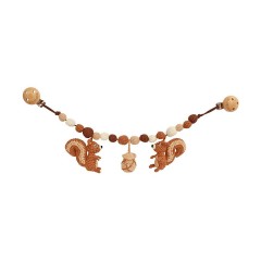 SindiBaba® Kinderwagenkette Eichhornchen NUTTY gehakelt mit Rassel Белочка-цепочка для коляски NUTTY связана крючком с погремушкой