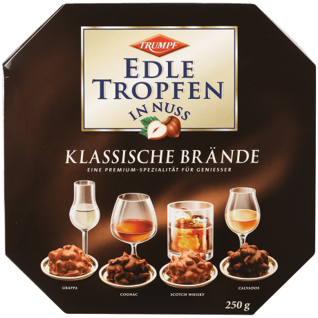 Trumpf Edle Tropfen in Nuss Klassische Brande Пралине с молочным шоколадом и жареным фундуком 250г