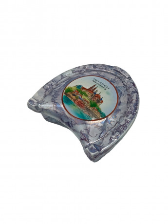 Шкатулка винтажная Grossbreitenbach "Альбрехтсбург" в форме подковы, в лавандовых тонах, фарфор, 9.5 см, Германия, 1960-70гг.