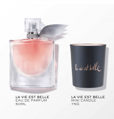 LANCOME LA VIE EST BELLE 50 ml KERZEN-SET Подарочный набор &quot;LA VIE EST BELLE&quot;, ограниченный выпуск 2024 года: парфюмерная вода 50мл, свеча 75г