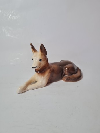 Статуэтка винтажная Dekofugur "Овчарка" среднего размера, фарфор, 12 х 21 см, Германия, 1960-70гг.