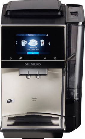 SIEMENS SIEMENS Kaffeevollautomat EQ.700 Inox silber metallic TP705D47, Full-Touch-Display, bis 10 Profile speicherbar, Milchsystem-Reinigung  Полностью автоматическая кофемашина SIEMENS EQ.700 Inox Silver Metallic TP705D47, сенсорный дисплей, возможность