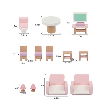 TOPMELON Miniatur Kleinmobel Holzspielzeug Wohnzimmer Kuche Komponenten Миниатюрная небольшая мебель