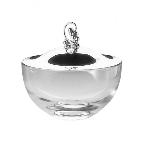 Robbe & Berking Robbe & Berking Tafelgerate 925 Sterling Silber Schale aus Kristallglas mit Silberdeckel und Silberbeschlag d: 14 cm Robbe &amp; Berking tableware Чаша из хрусталя из стерлингового серебра 925 пробы с серебряной крышкой и серебряной фурнит