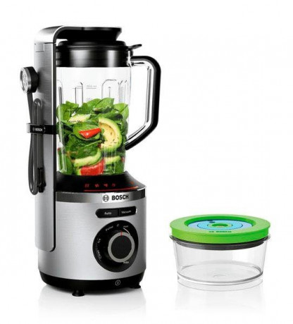 BOSCH BOSCH Standmixer VitaPower Serie 8 MMBV622M, 1000 W, Vakuum-Mixer, inkl. Vakuum-Frischhaltedose und Rezeptbuch  Настольный миксер BOSCH VitaPower Series 8 MMBV622M, 1000 Вт, вакуумный миксер, включая вакуумный контейнер для хранения продуктов и книг