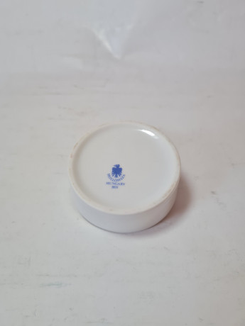 Шкатулка винтажная Hollohaza "Розовая роза", круглая, фарфор, 7 x 3,5 см, Венгрия, 1960-70гг.