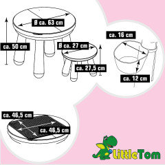 LittleTom Spieltisch rund inkl 1 Stuhl Rosa Игровой стол круглый включая 1 стул розовый