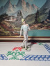 Hollohaza Porcelain Manufactory Бело-голубая фарфоровая статуэтка "Молодой человек с гусем", 22 x 10см, Венгрия, 1949г.