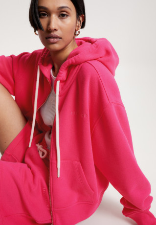Tommy Hilfiger EMBROIDERY ZIP THRU Zip-up sweatshirt bright cerise pink EMBROIDERY ZIP THRU Толстовка на молнии ярко-вишнево-розовый