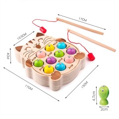 BeebeeRun Holz Angelspiel mit magnetischen  Fische Деревянная рыбалка с магнитной рыбой