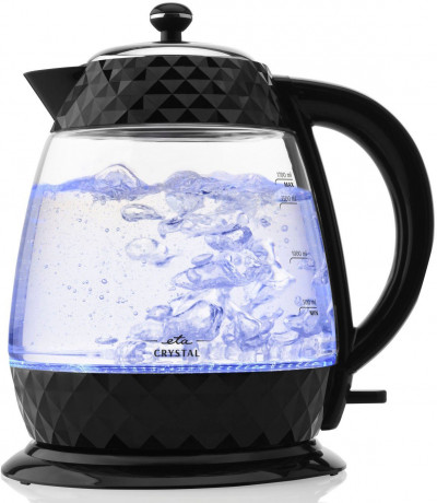 eta eta Wasserkocher Crystal ETA315490000, 1,7 l, 2200 W, in einem edlen Schwarz, aus Glas und mit Beleuchtung  чайник ETA Crystal ETA315490000, 1,7 л, 2200 Вт, элегантного черного цвета, из стекла и с подсветкой.