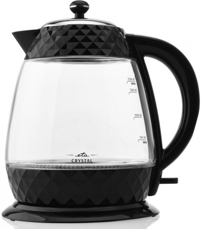 eta eta Wasserkocher Crystal ETA315490000, 1,7 l, 2200 W, in einem edlen Schwarz, aus Glas und mit Beleuchtung  чайник ETA Crystal ETA315490000, 1,7 л, 2200 Вт, элегантного черного цвета, из стекла и с подсветкой.