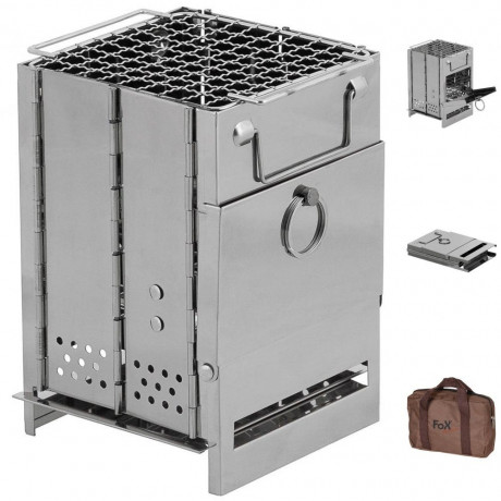 FoxOutdoor FoxOutdoor Feuerstelle 33691A Raketenofen mini silber  FoxOutdoor костровая яма 33691A ракетная печь мини серебристая