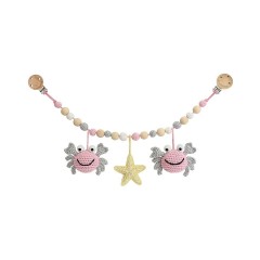SindiBaba® Kinderwagenkette Krabbbe PINCER  gehakelt mit Rasseln Краб-цепочка для коляски PINCER связанный крючком с погремушками