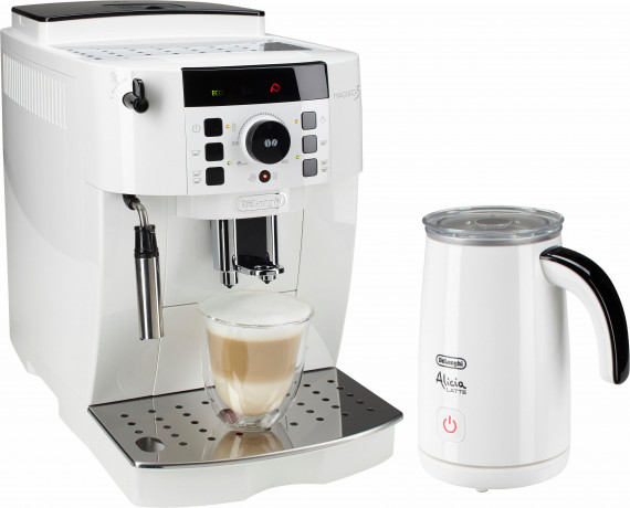 De'Longhi De'Longhi Kaffeevollautomat Magnifica S ECAM 21.118.W, inkl. Milchaufschaumer im Wert von UVP 89,99 Полностью автоматическая кофемашина De'Longhi Magnifica S ECAM 21.118.W, включая насдку для вспенивания молока, рекомендуемая розничная цена 89,