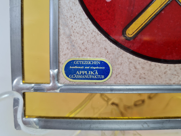 Applika Glasmanufaktur / Gutezeichen Витражная картина на цепочке, 18,5см x 15см, Германия, 1960-70гг.