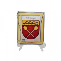 Applika Glasmanufaktur / Gutezeichen Витражная картина на цепочке, 18,5см x 15см, Германия, 1960-70гг.