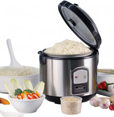 JUNG JUNG Reiskocher Reisgarer 3in1, Reistopf alle Reisarten, Reiskocher elektrisch 1,2L, 400 W, Dampfgarer, Cooker, Steamer, Dampfer, Risottokocher, Gemusegarer  Рисоварка JUNG 3-в-1, рисоварка для всех видов риса, электрическая рисоварка 1,2 л, 400 Вт, 