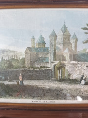 Картина винтажная &quot;Монастырь Марии Лаах&quot;, деревянная рама, 28,5 x 22,5 см, Германия, 1960-70гг.