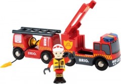 BRIO Feuerwehr-Leiterfahrzeug mit Licht  Sound Автомобиль-лестница пожарной охраны со светом и звуком