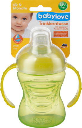 babylove Чашка для питья , зелёная/жёлтая	b, 240 мл