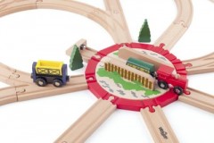 Woodyland Holzspielzeug Zubehor Holzeisenbahn Drehscheibe\/Zugverteiler Аксессуары для деревянных игрушек Деревянный поворотный стол для поездов / распределитель поездов