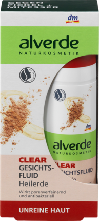 alverde NATURKOSMETIK Clear Gesichtsfluid Очищающая лечебная глина для лица, 30 мл