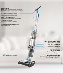 Genius Genius Nass-Trocken-Akkusauger INVICTUS WD7 Akku Staubsauger Nasssauger mit Wischfunktion, beutellos, selbststehend, Selbstreinigung  Беспроводной пылесос Genius для влажной и сухой уборки INVICTUS WD7 Беспроводной пылесос для влажной уборки с функ