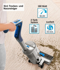 Genius Genius Nass-Trocken-Akkusauger INVICTUS WD7 Akku Staubsauger Nasssauger mit Wischfunktion, beutellos, selbststehend, Selbstreinigung  Беспроводной пылесос Genius для влажной и сухой уборки INVICTUS WD7 Беспроводной пылесос для влажной уборки с функ