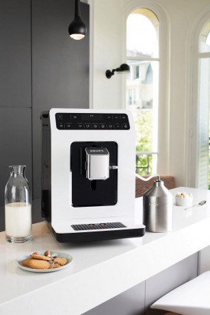 Krups Krups Kaffeevollautomat EA8911 Evidence, inkl. Milchbehalter, intuitiver OLED-Display, intuitiver OLED-Display + Emsa Travel Mug Compact (schwarz) 0,3 l  Полностью автоматическая кофемашина Krups EA8911 Evidence, включая контейнер для молока, интуит