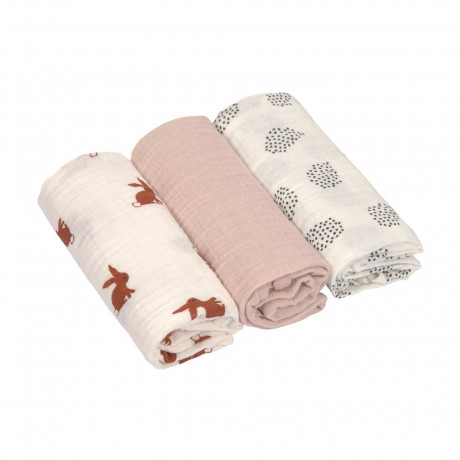 LASSIG Little Forest Mulltucher 3er Set  Марлевые салфетки Little Forest, набор из 3 шт.