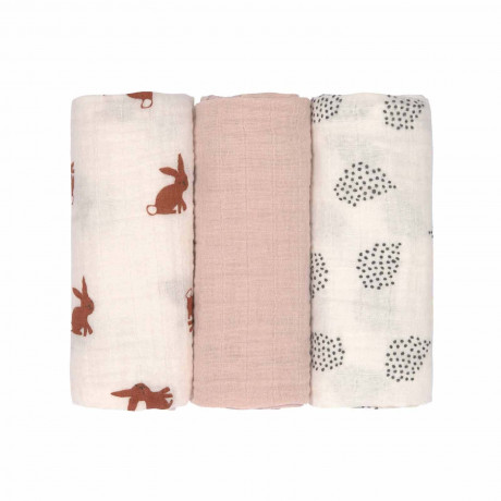 LASSIG Little Forest Mulltucher 3er Set  Марлевые салфетки Little Forest, набор из 3 шт.