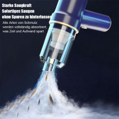 TUABUR TUABUR Akku-Handstaubsauger Kabelloser All-in-One-beleuchteter 3-in-1-Mini-Staubsauger, 8000pa Staubsauger, multifunktionaler Akku-Handstaubsauger mit LED-Beleuchtung, Geeignet fur Autos, Wohnungen und Buros Blau Беспроводной ручной пылесос TUABUR 