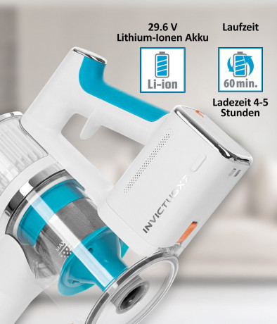 Genius Genius Akku-Hand-und Stielstaubsauger INVICTUS X7 Facelift Akkustaubsauger Set 20-tlg. Nass-Trockensauger, beutellos, Kombi-Burste Reinigungs-Aufbewahrungsstation bis 60 Min Laufzeit Беспроводной ручной пылесос Genius INVICTUS X7 Набор беспроводны