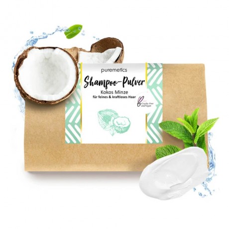 puremetics Shampoo Pulver Kokos Minze 50g  Шампунь-порошок Кокосовая мята 50г