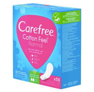 Carefree Slipeinlage Cotton Aloe Normal 56 St, Карефри Прокладки ежедневные Нормал с алоэ, 56шт, 3 упаковки (168 шт)